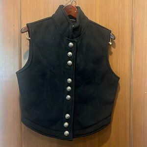 Black faux suede vest